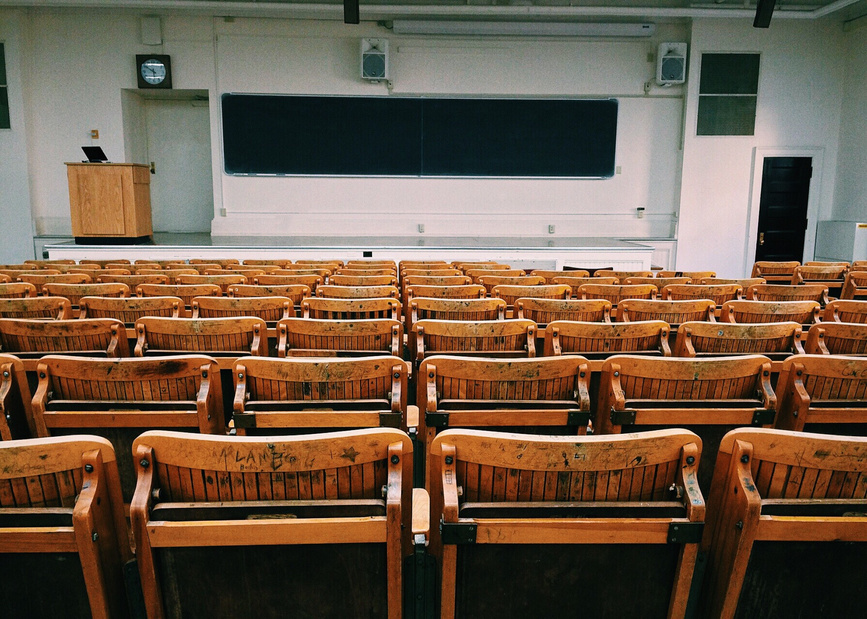 Empty Rustic Themed Lecture Room